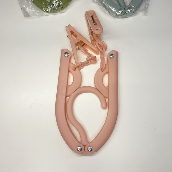 6 Foldable Travel Hangers Portable Folding Collapsible Clothes Drying Rack Clips - Picture 3 of 6